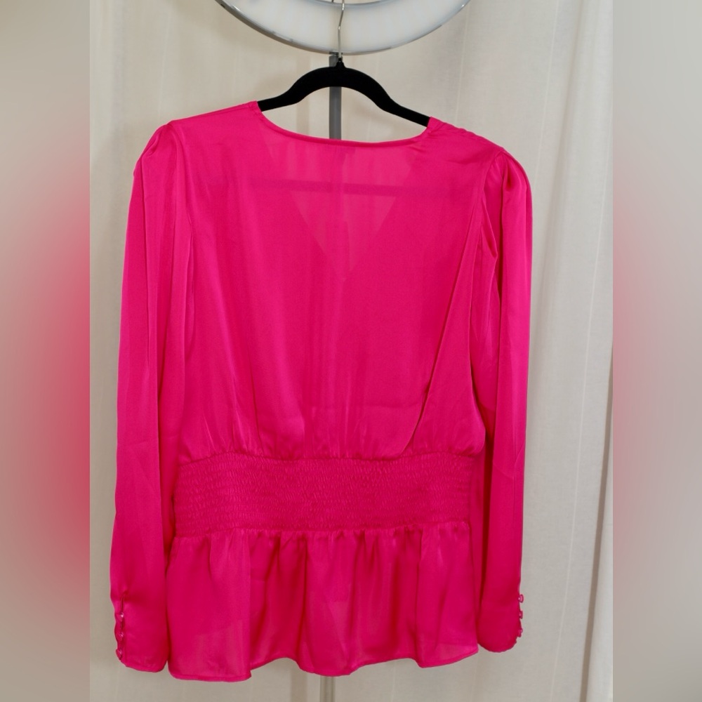 Express Hot Pink Long Sleeve Blouse